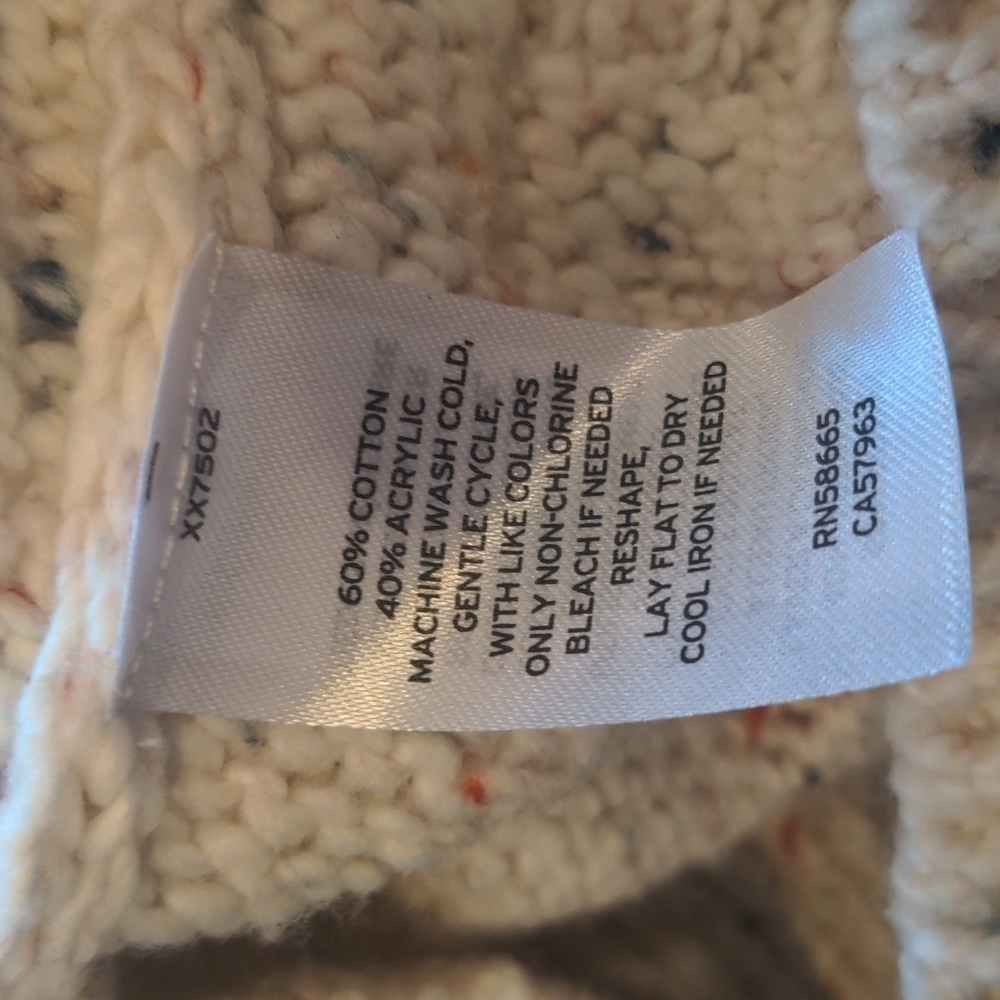 Abound Cream Confetti Speckled Knit V Neck Sweater size XS - Picture 6 of 7